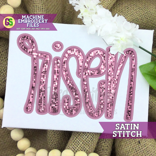 risen Satin Stitch Machine Embroidery Design - Easter