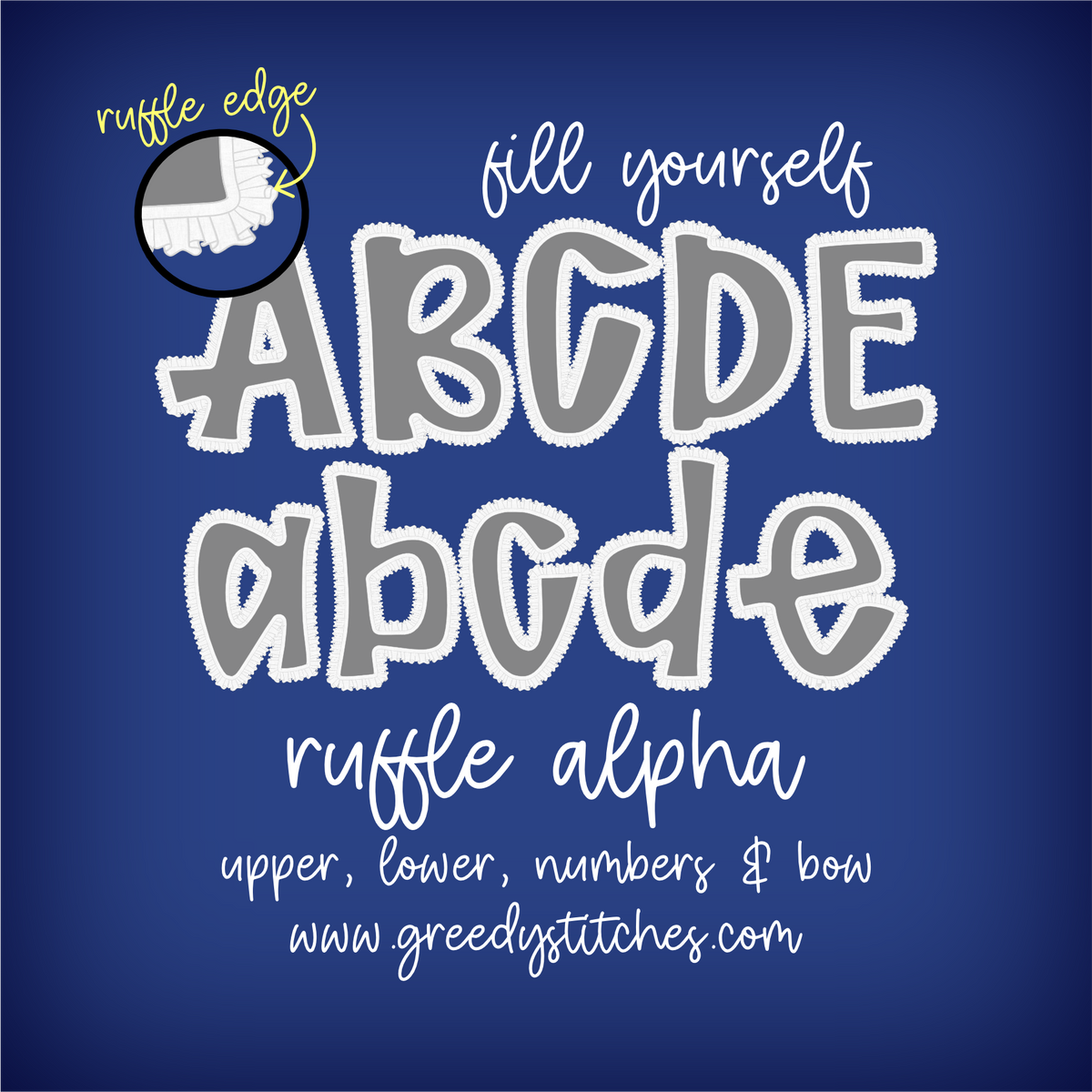 Number For Ruffle DIY Ruffles Alpha & Number Pack PNG – Greedy Stitches