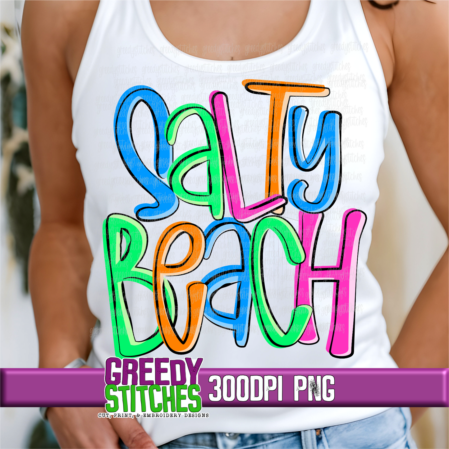 Neon Salty Beach PNG