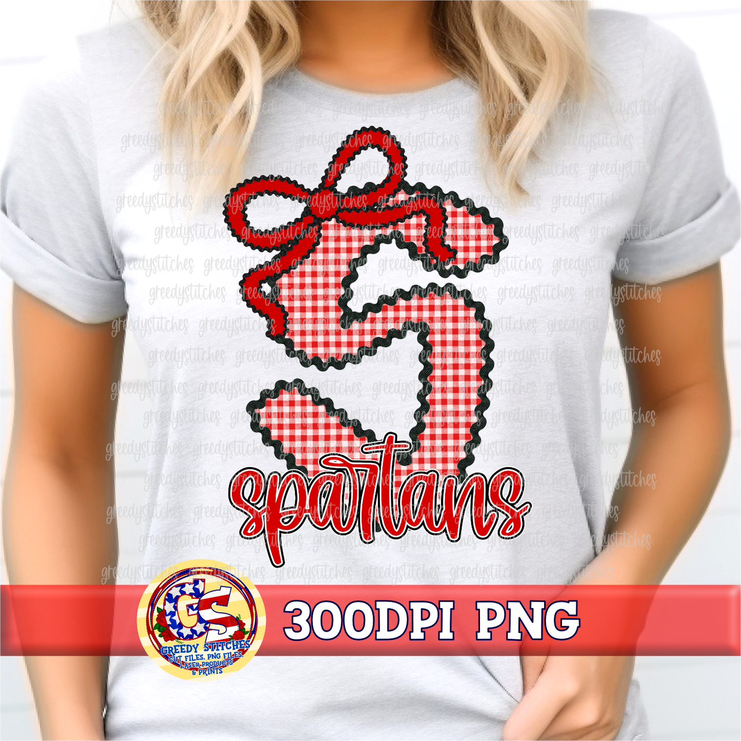 Saraland Spartans Ricrac and Gingham PNG