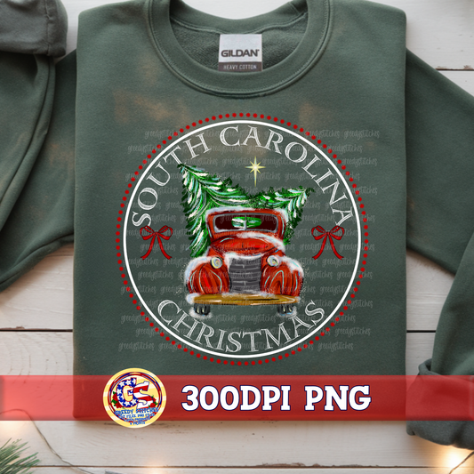 South Carolina Christmas Truck PNG