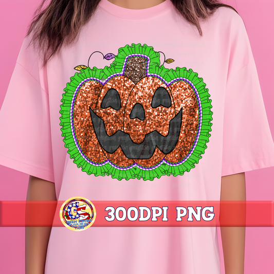 Ruffles and Pearls Pumpkin PNG - Halloween