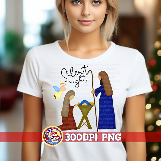 Silent Night Manger PNG for Sublimation