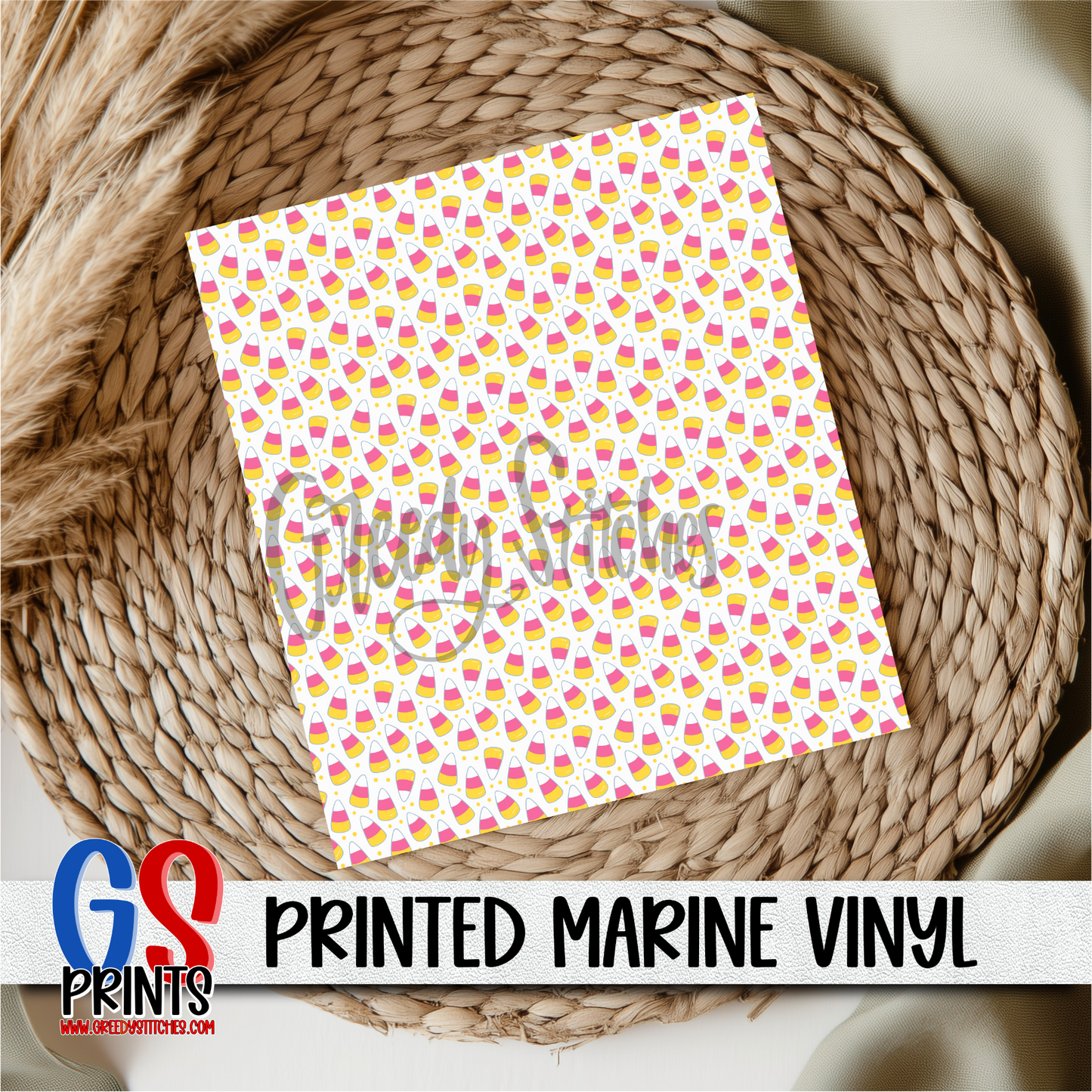 Candy Corn Printed Marine Vinyl