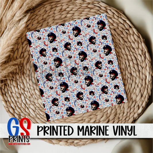 Pass Christian Pirates Leopard Print Marine Vinyl