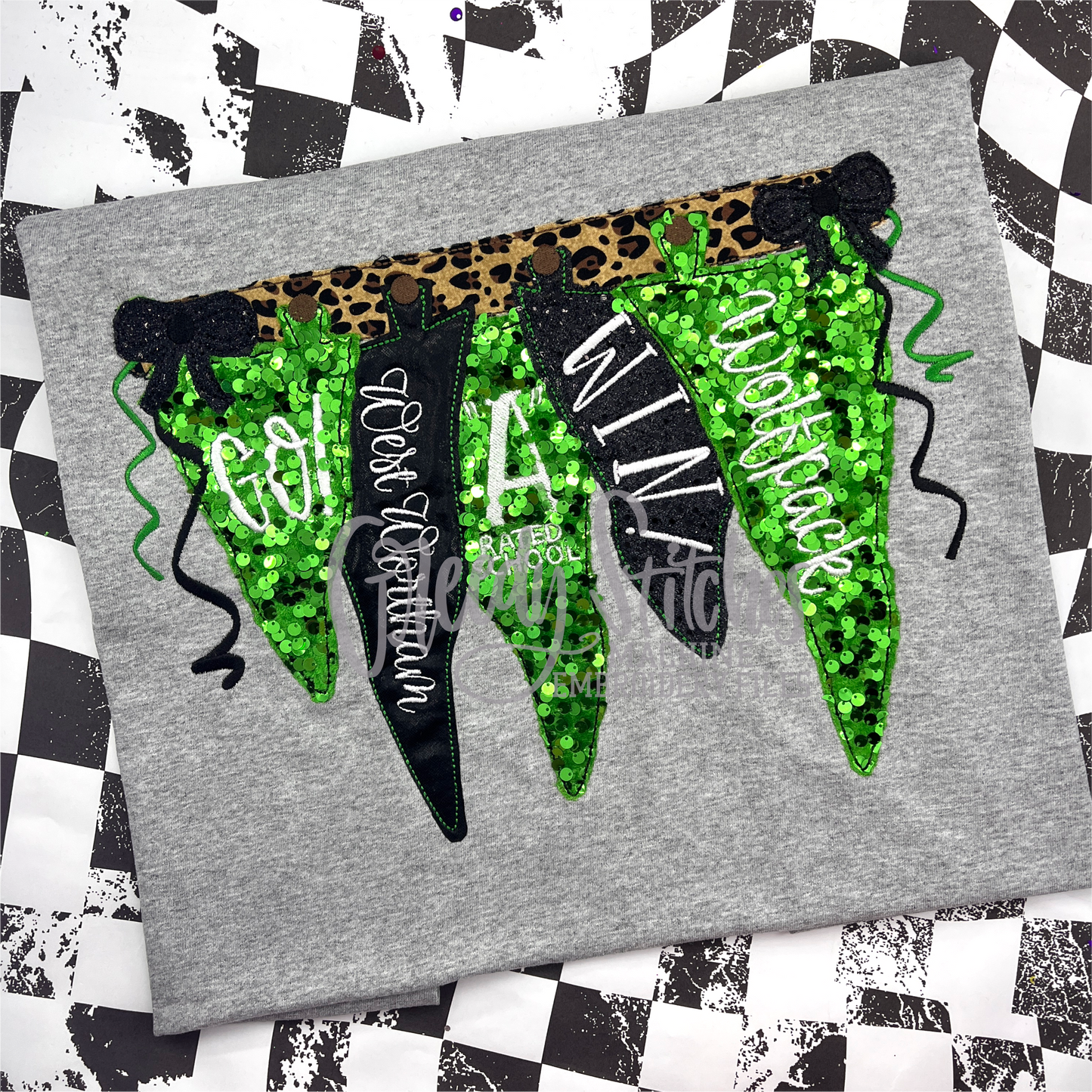 School Spirit Pennants Short Sleeve T Shirt