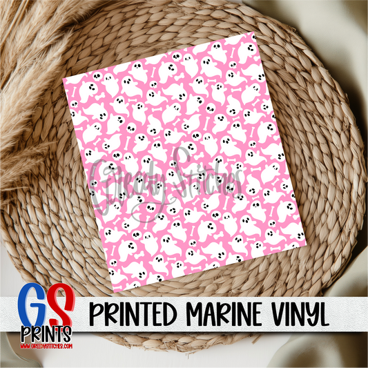 Ghosts Pink Print Marine Vinyl