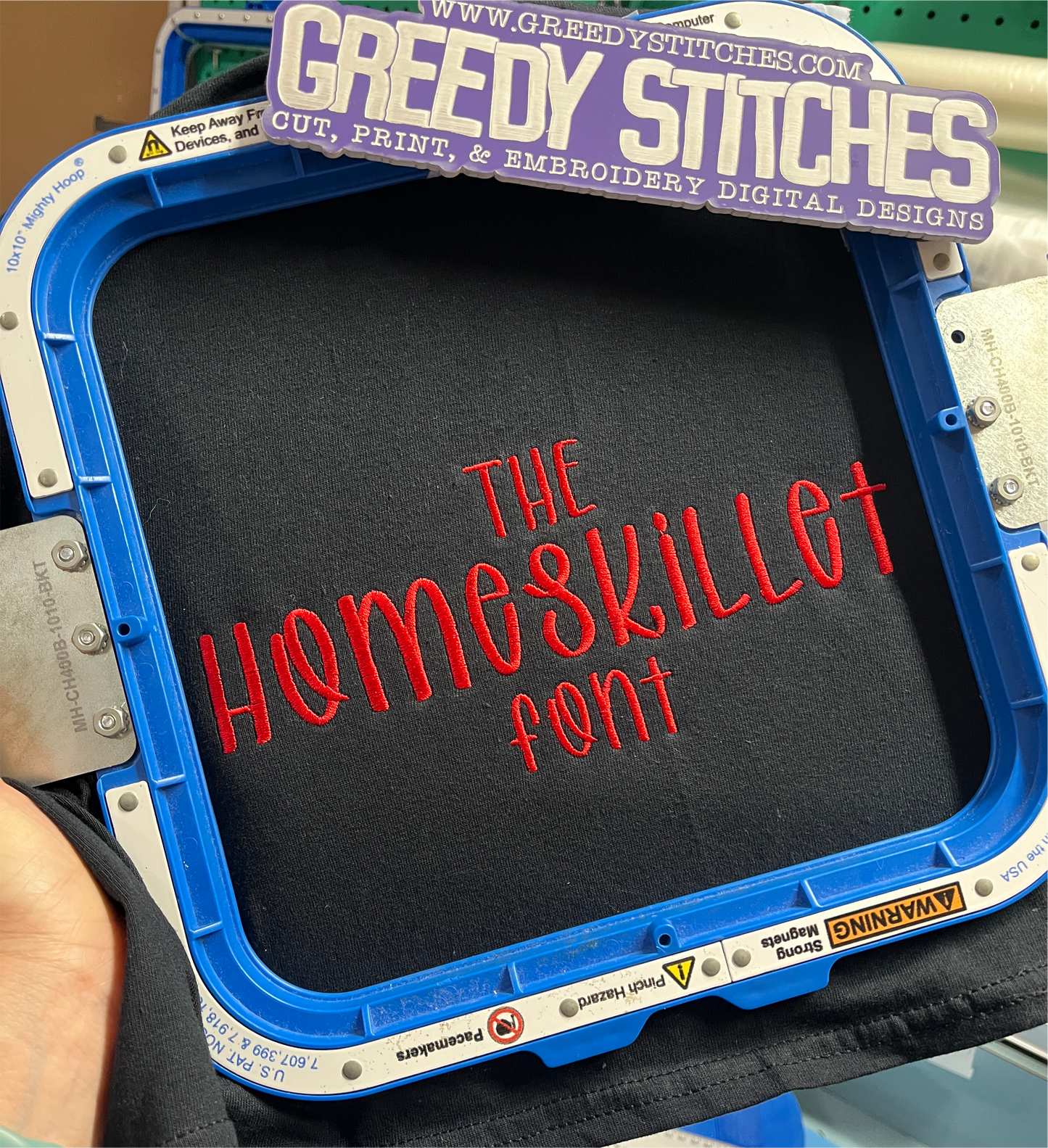 Homeskillet Machine Embroidery Font - 4 Sizes