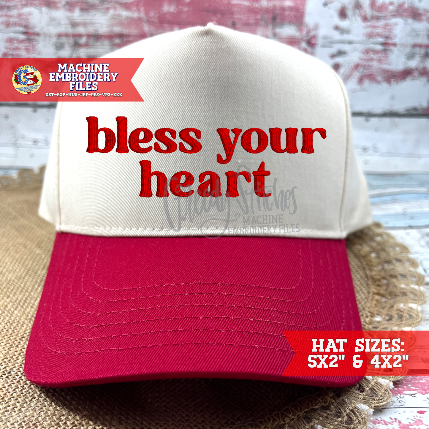 Bless Your Heart Machine Embroidery Design