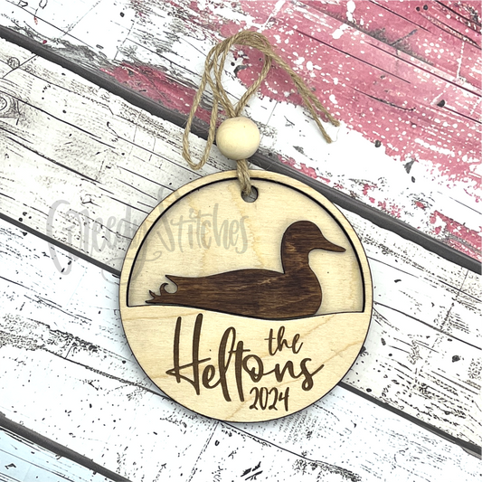 Duck Personalized Wood Ornament