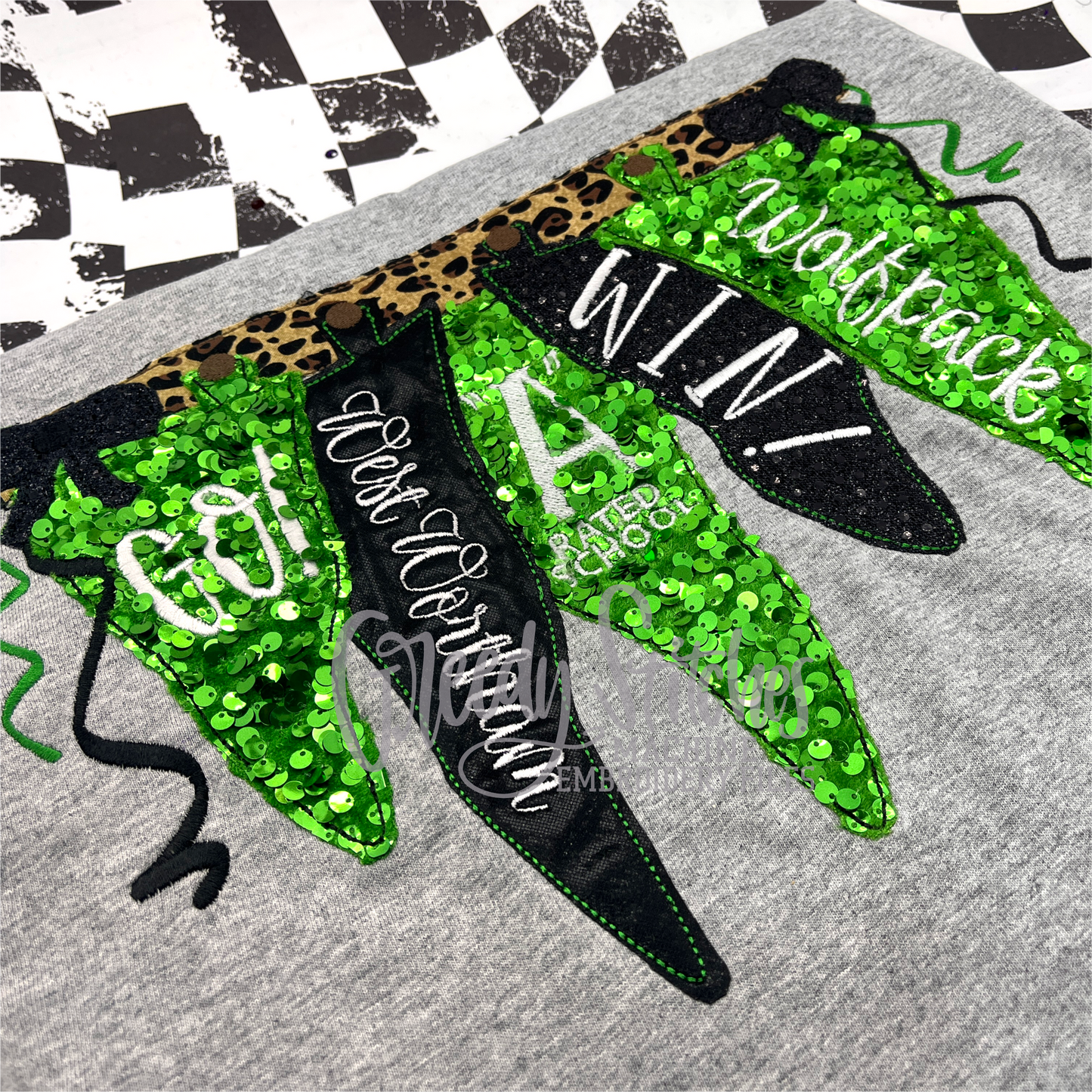 School Spirit Pennants Short Sleeve T Shirt