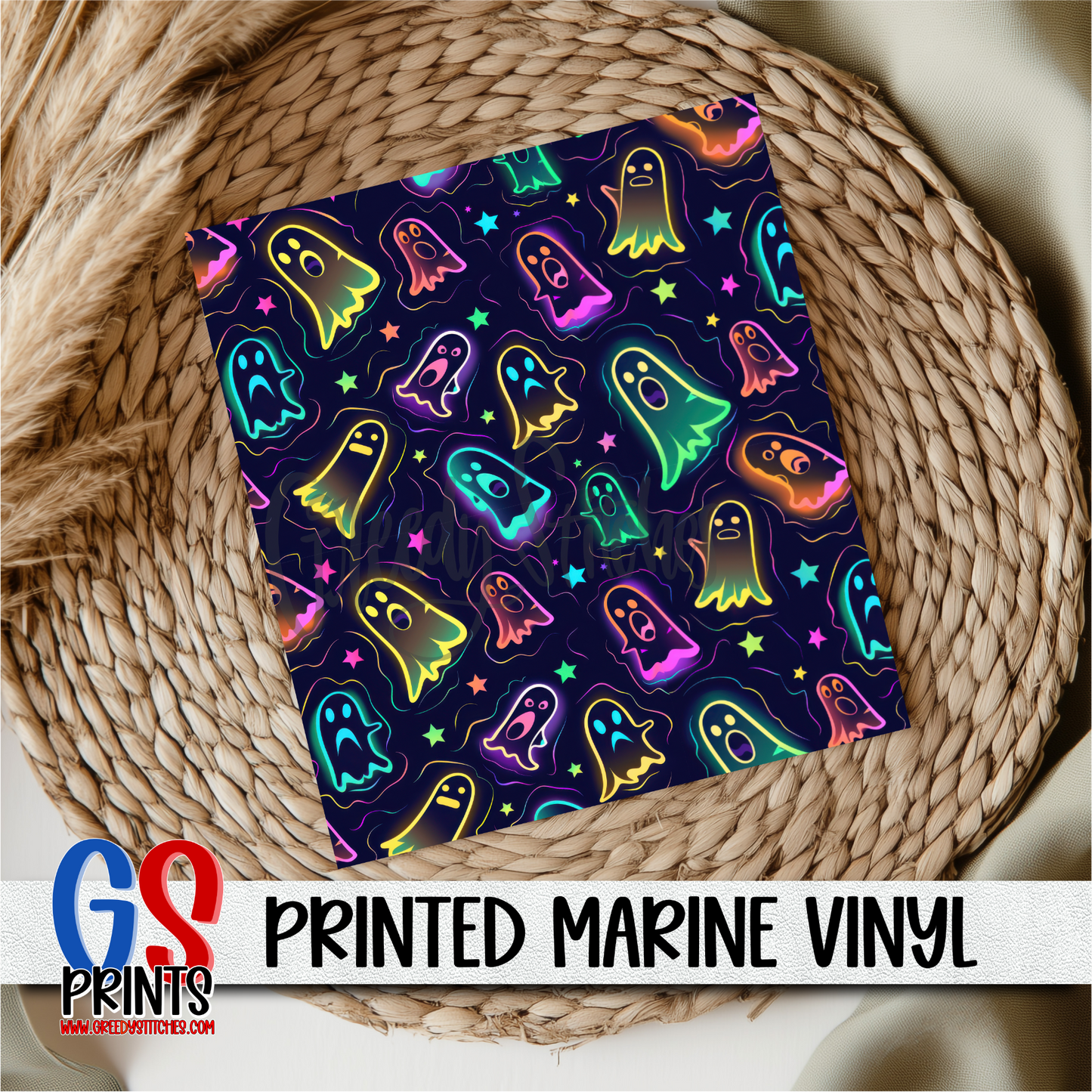 Neon Ghosts Print Marine Vinyl