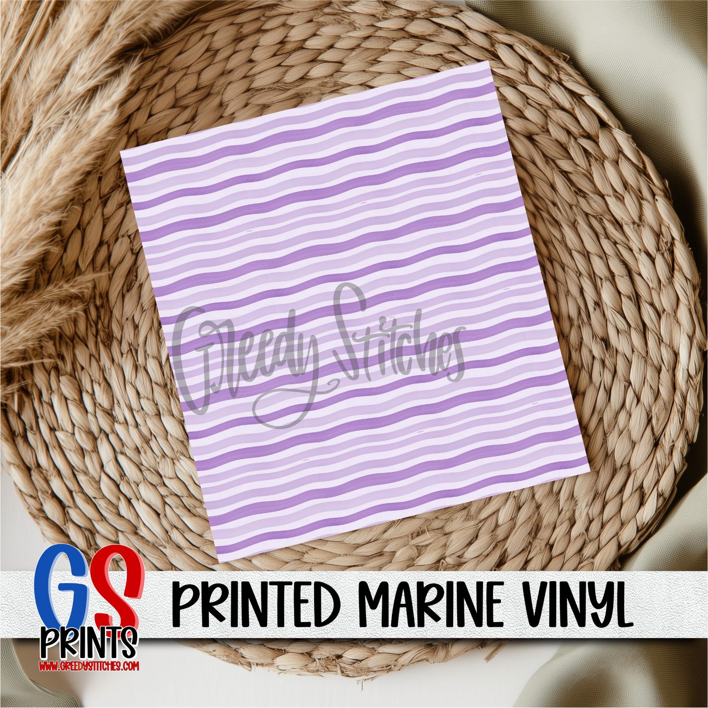 Purple Waves Printed Marine Vinyl
