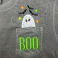 Judging Ghost with Bats Applique Pocket Peeker Machine Embroidery Design