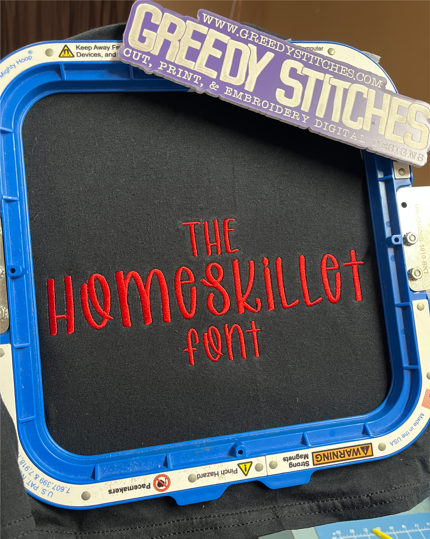Homeskillet Machine Embroidery Font - 4 Sizes