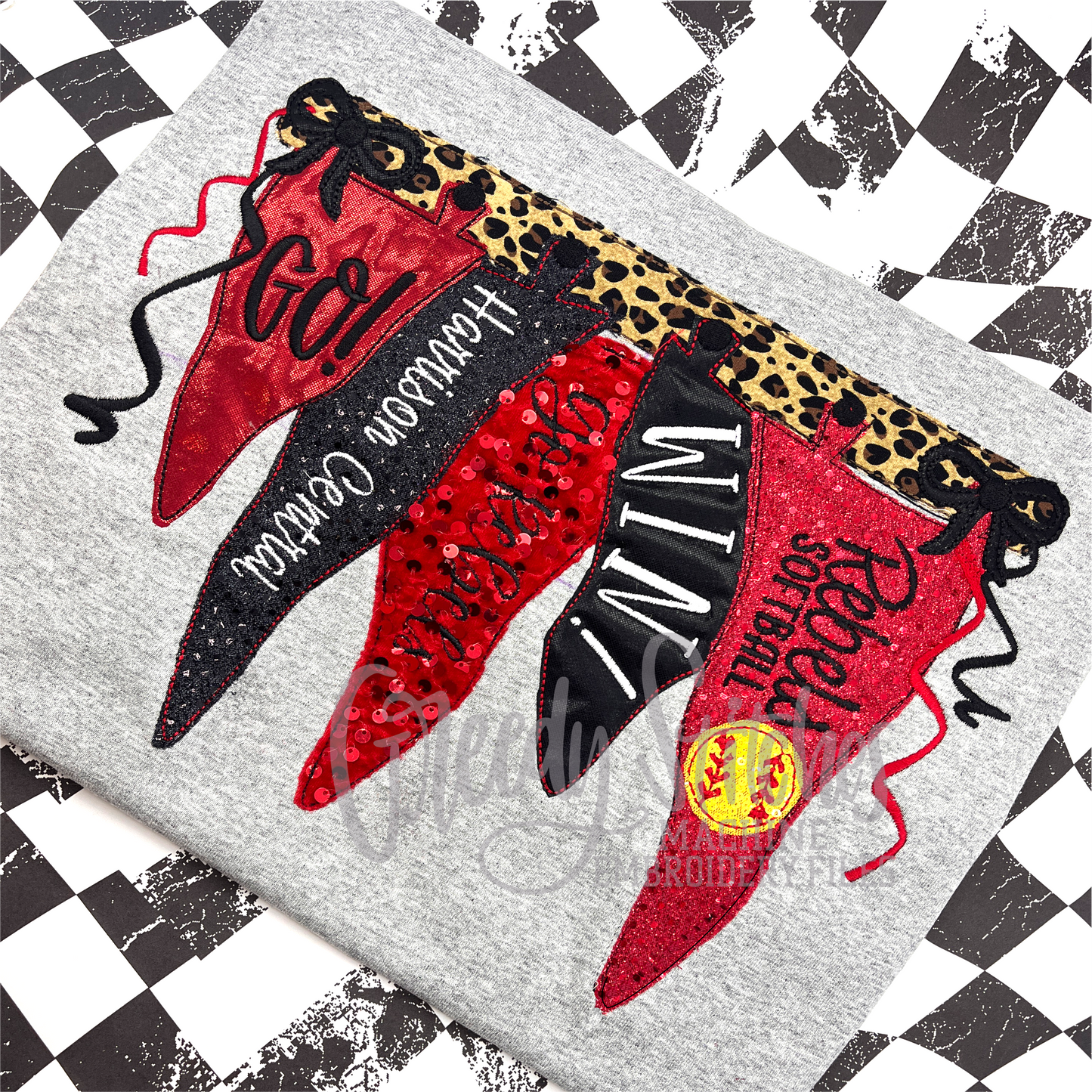 School Spirit Pennants Short Sleeve T Shirt