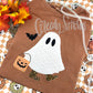 Western Trick or Treating Ghost Comfort Colors Long Sleeve T - Adult Sizes