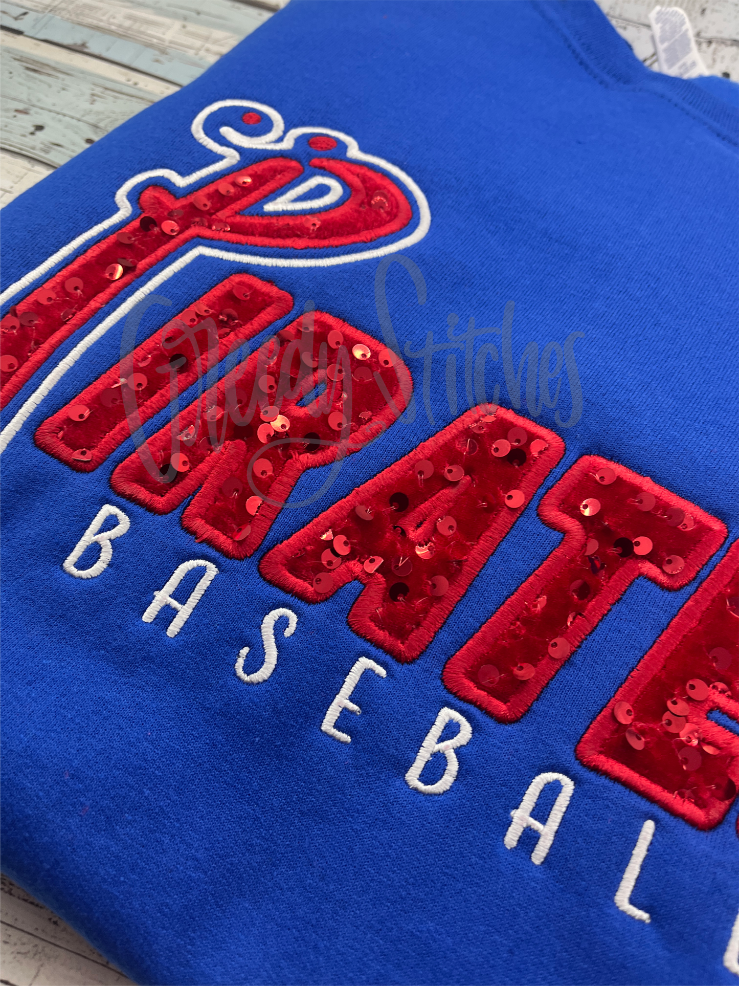 Pass Christian Pirates Baseball Sequin Sweatshirt