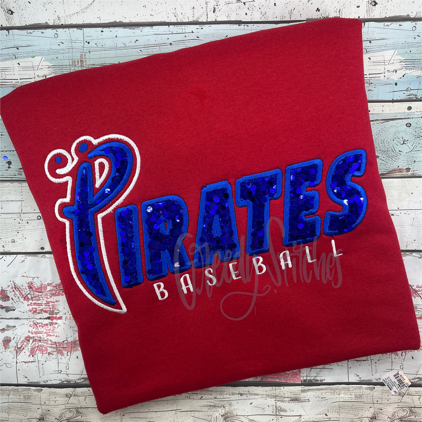 Pass Christian Pirates Baseball Sequin Sweatshirt