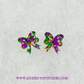 Mardi Gras Glitter Bow Earrings