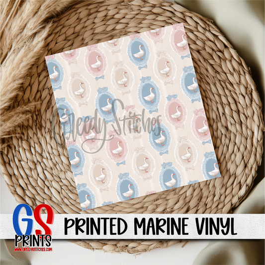 Tan Frame Cottage Goose Marine Vinyl