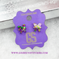 Mardi Gras Glitter Bow Earrings