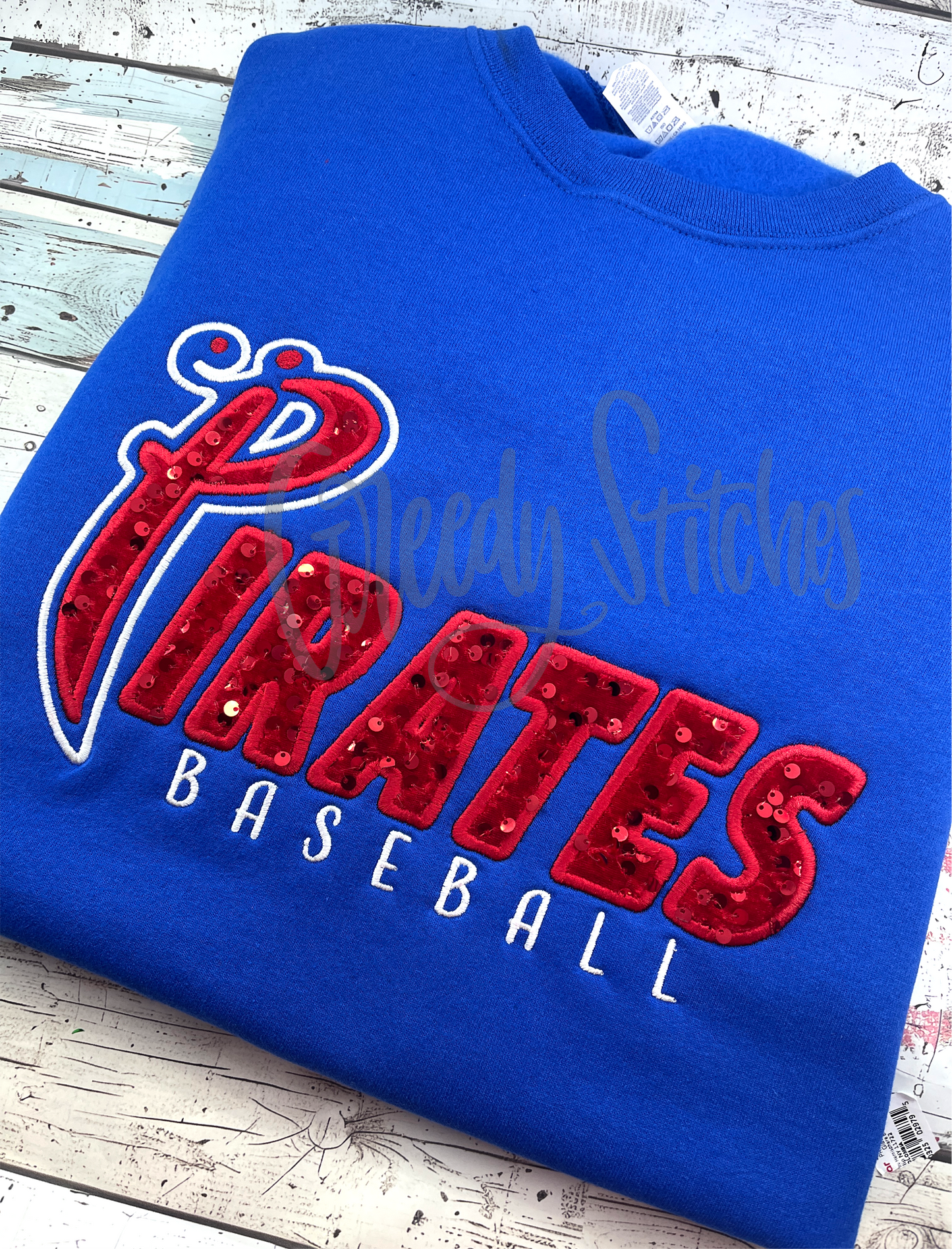 Pass Christian Pirates Baseball Sequin Sweatshirt