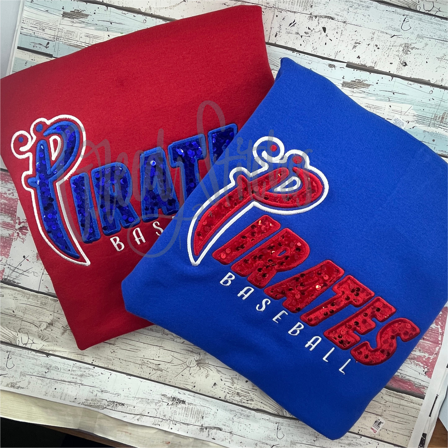 Pass Christian Pirates Baseball Sequin Sweatshirt