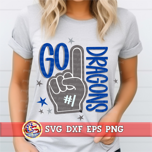Go Dragons Foamie SVG DXF EPS PNG