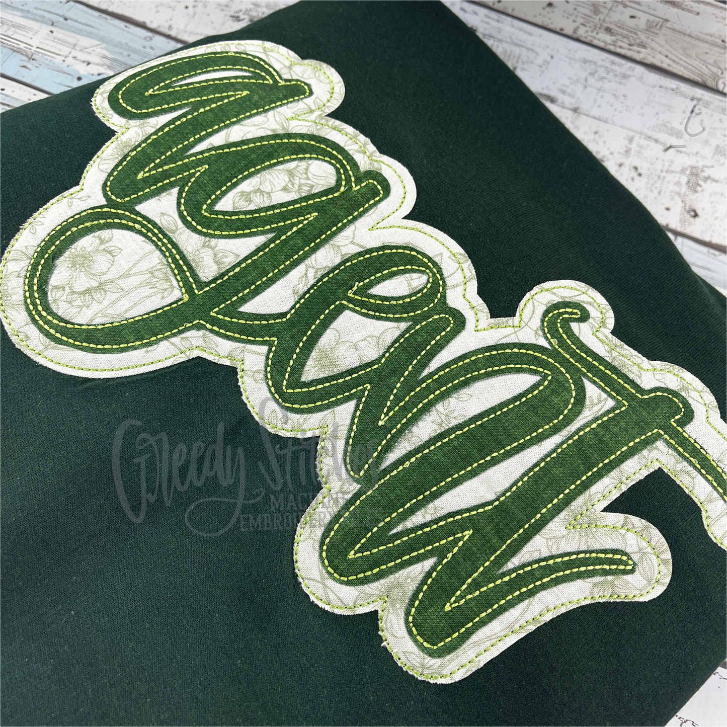 Agent Bean Stitch Double Applique Machine Embroidery Design