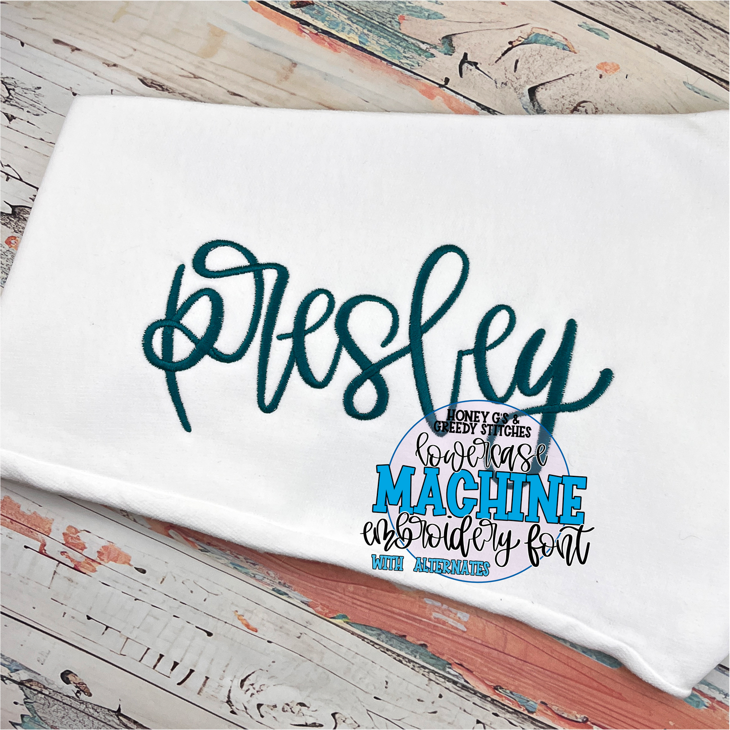 Presley Machine Embroidery Font - 5 Sizes