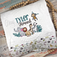 Embroidered Safari Personalized Heirloom Quilt in White with Safari Trim