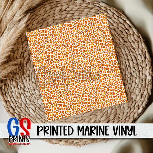Halloween Leopard Print Orange Printed Marine Vinyl