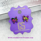 Mardi Gras Glitter Bow Earrings
