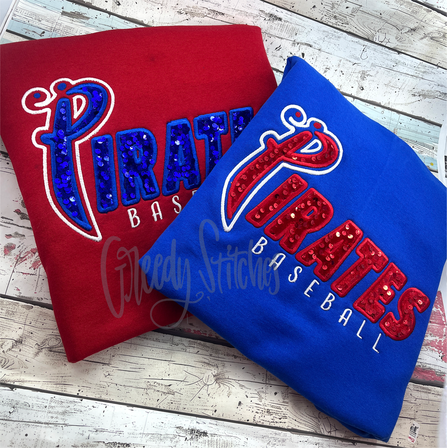 Pass Christian Pirates Baseball Sequin Sweatshirt