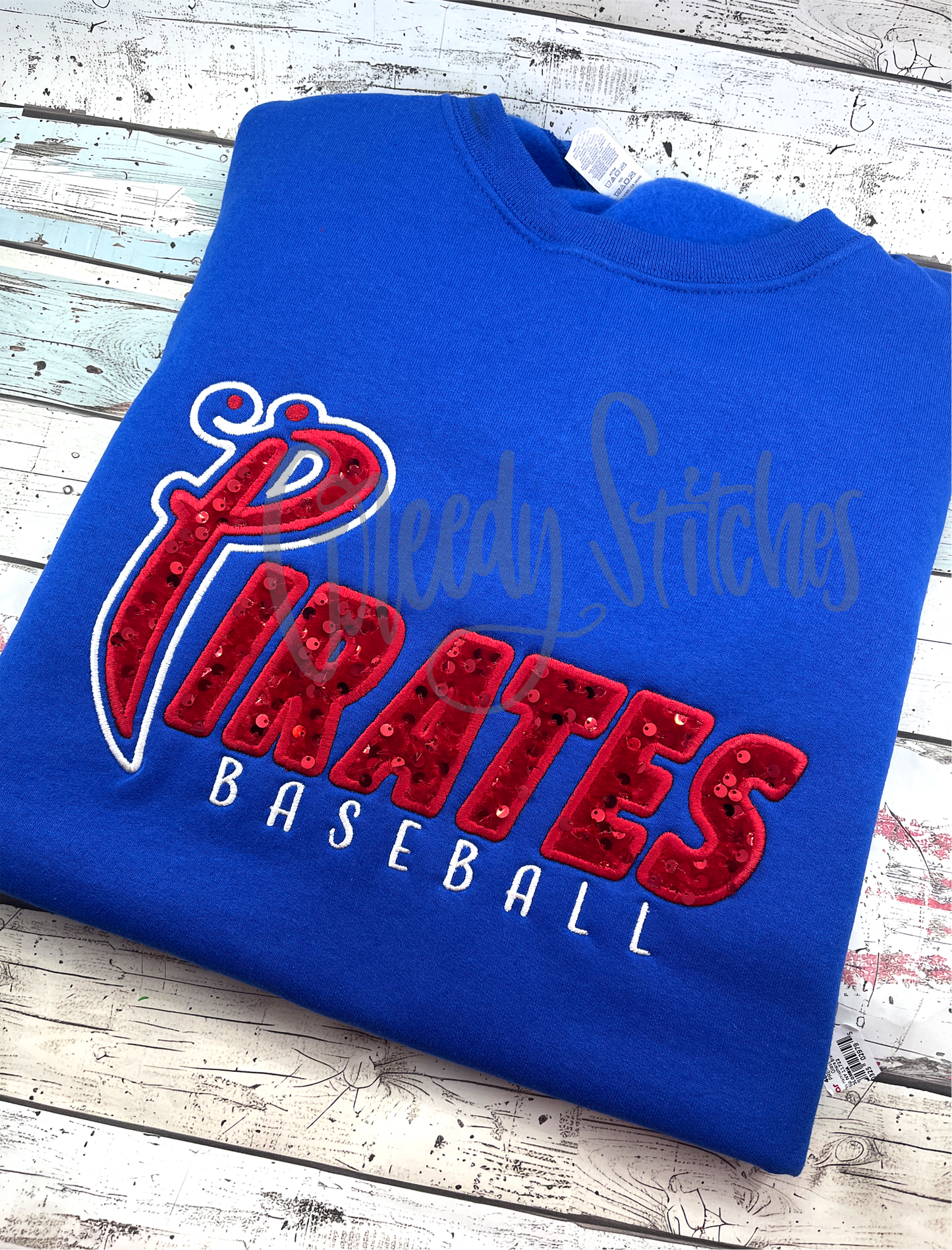 Pass Christian Pirates Baseball Sequin Sweatshirt