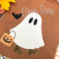 Western Trick or Treating Ghost Comfort Colors Long Sleeve T - Adult Sizes