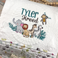 Embroidered Safari Personalized Heirloom Quilt in White with Safari Trim