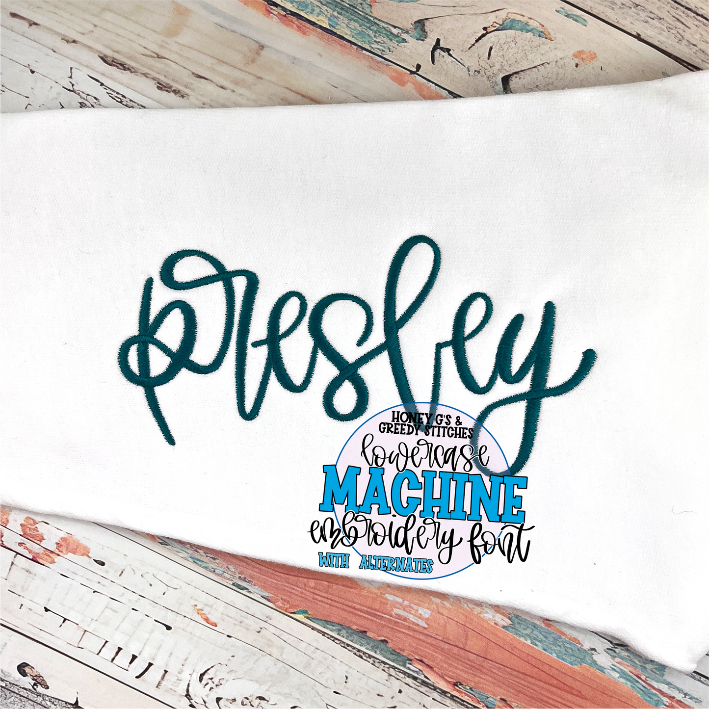 Presley Machine Embroidery Font - 5 Sizes