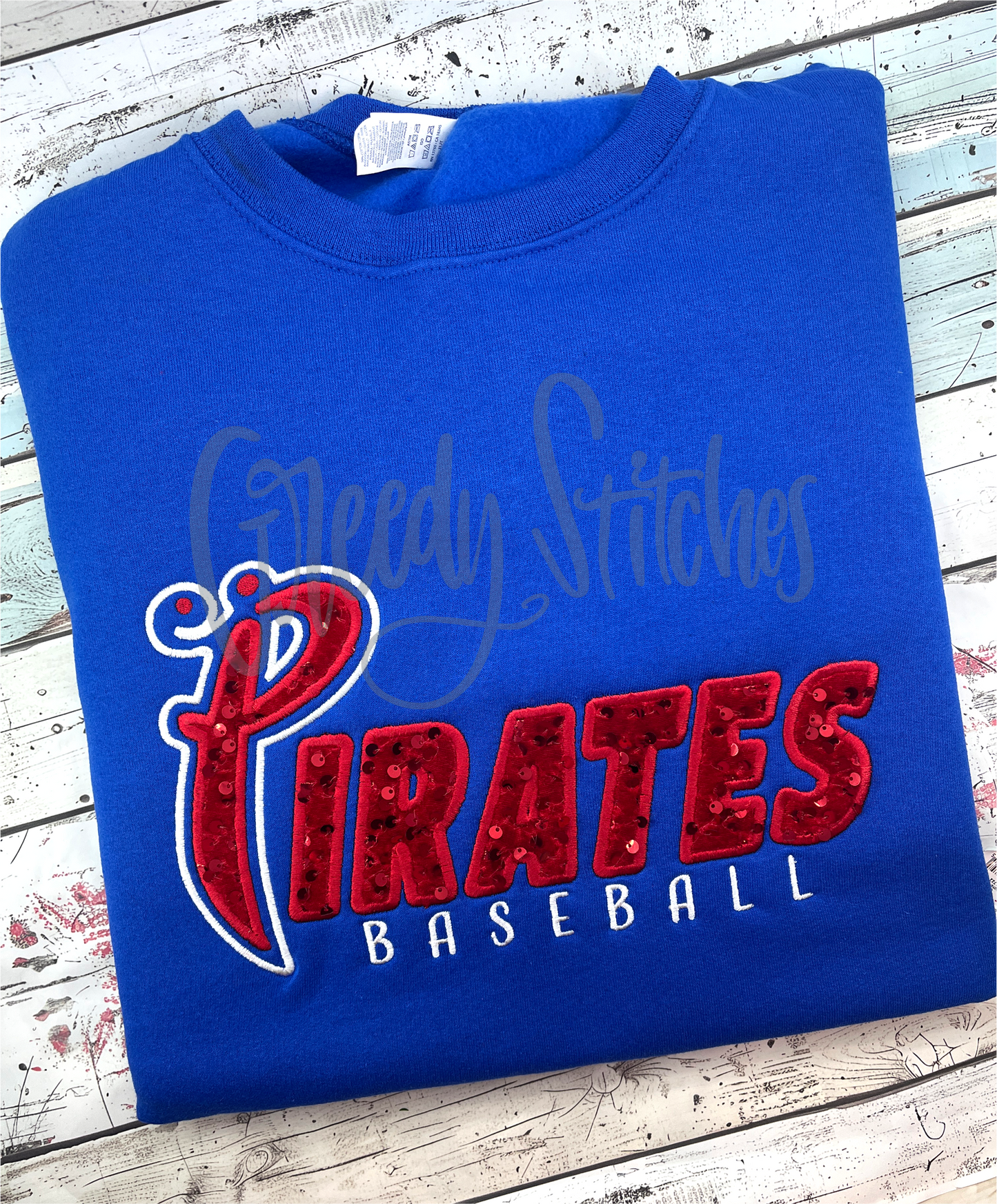 Pass Christian Pirates Baseball Sequin Sweatshirt