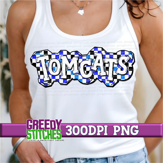 Checker Tomcats Plate PNG - Royal Black