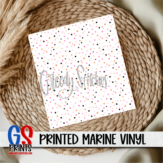 Pink Orange Black Splatter Printed Marine Vinyl