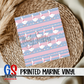 Pink Blue Striped Cottage Goose Marine Vinyl