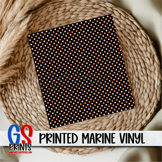 Pink Orange Black Polka Printed Marine Vinyl
