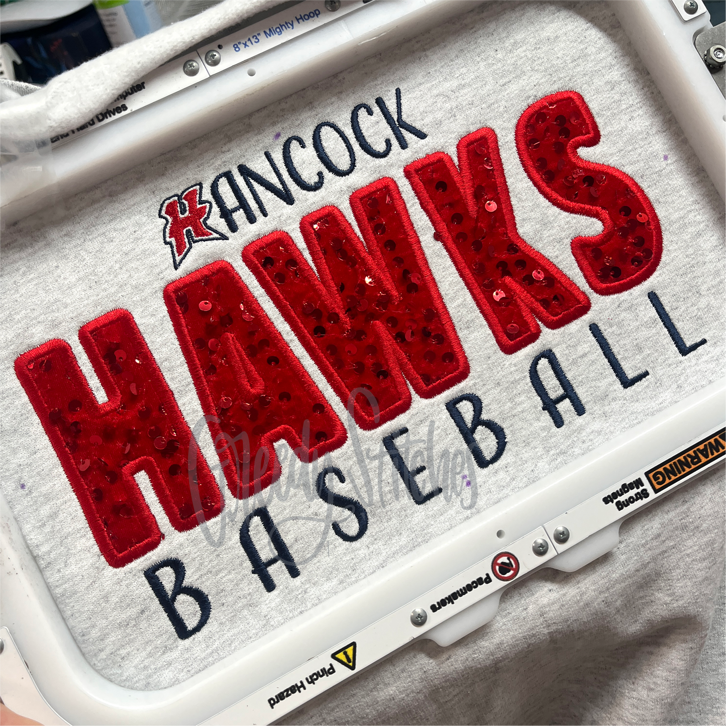 Hancock Hawks Baseball Sequin Sweatshirt