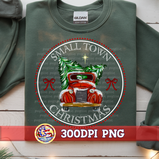 Small Town Christmas Truck PNG