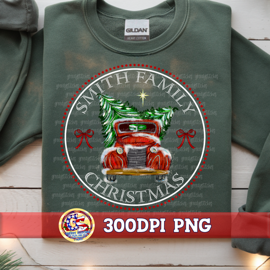 Smith Family Christmas Truck PNG