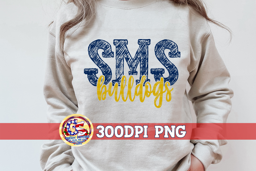 Semmes Middle School Bulldogs Scribble PNG for Sublimation