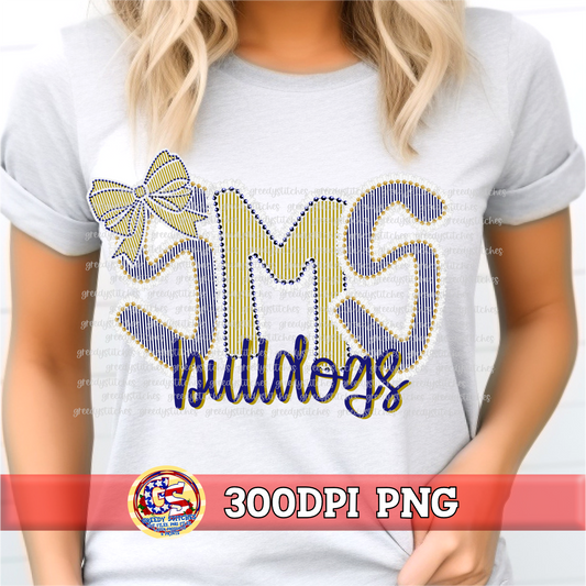 Semmes Middle School Bulldogs Ribbon and Pearls PNG - SMS Bulldogs