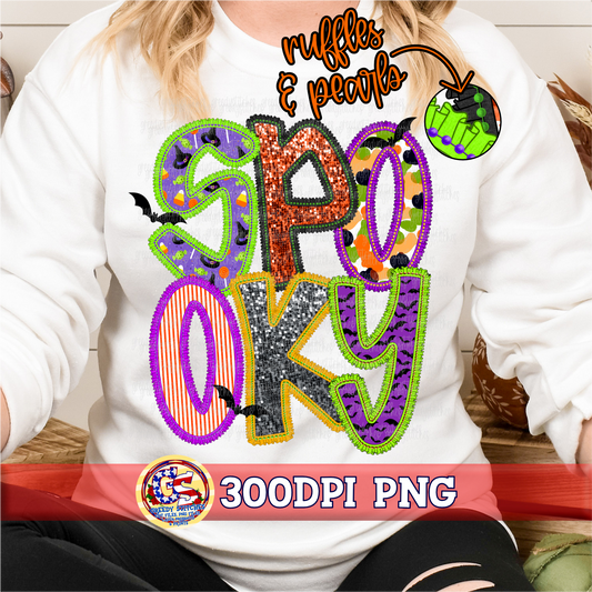 Spooky PNG - Halloween Ruffles Pearls